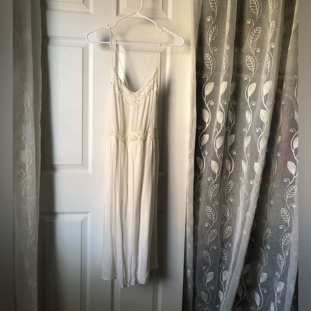 Zara Elegant Lace Trim midi Dress women size S